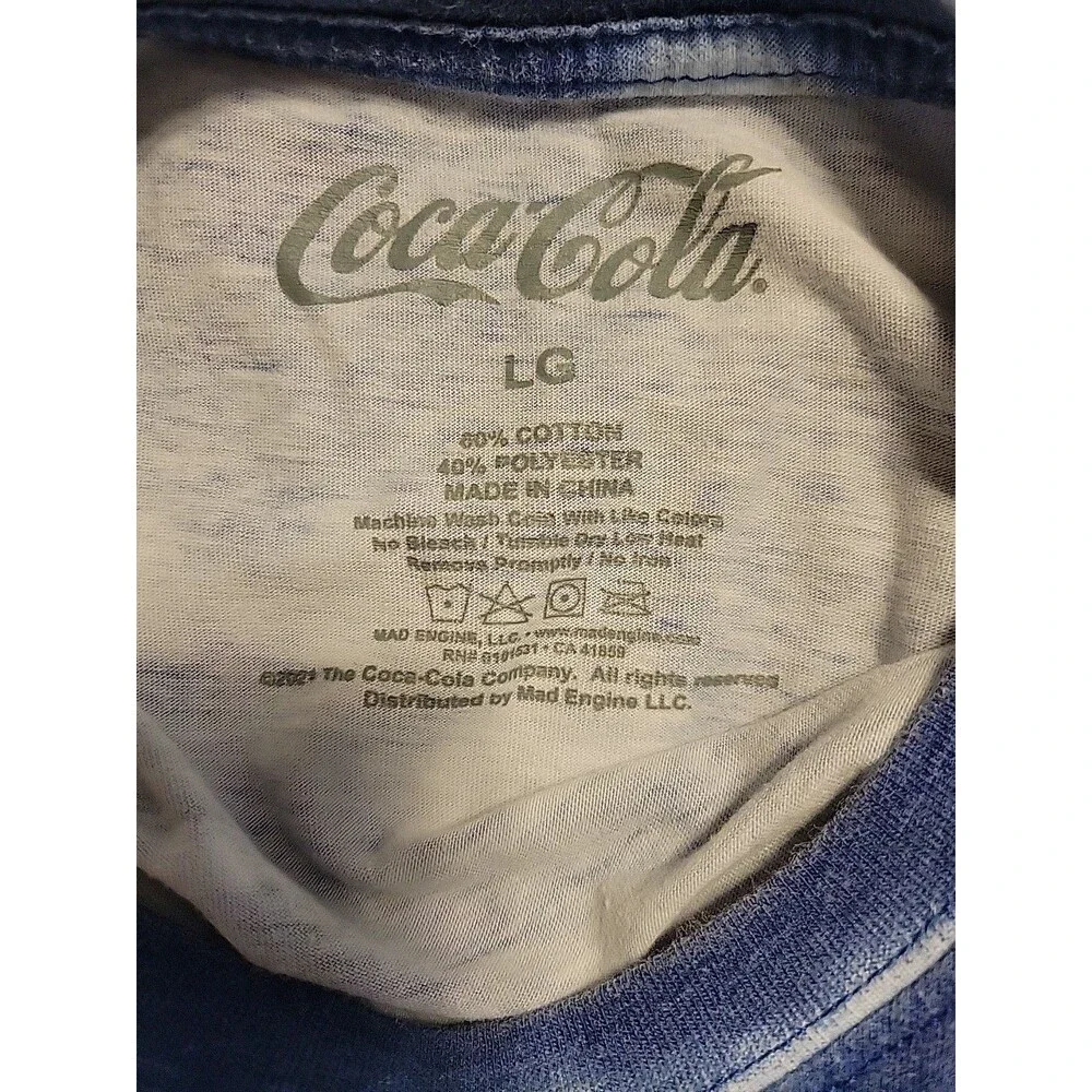 Coca Cola Shirt The Real Thing Tie Dye Short Sleeve Cropped Women Sz L - Picture 4 of 4